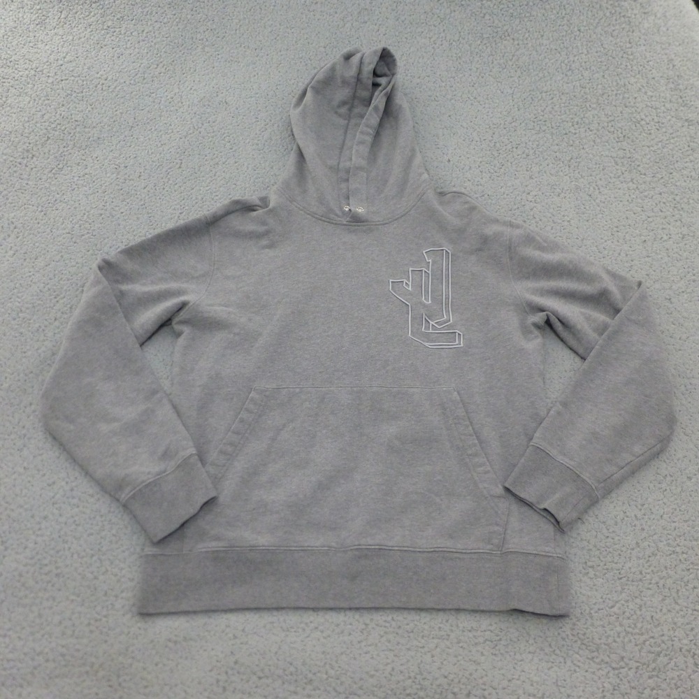 J.Lindeberg Tony Patch Hoodie Mens Medium Golf Gray Cotton Logo Sweatshirt